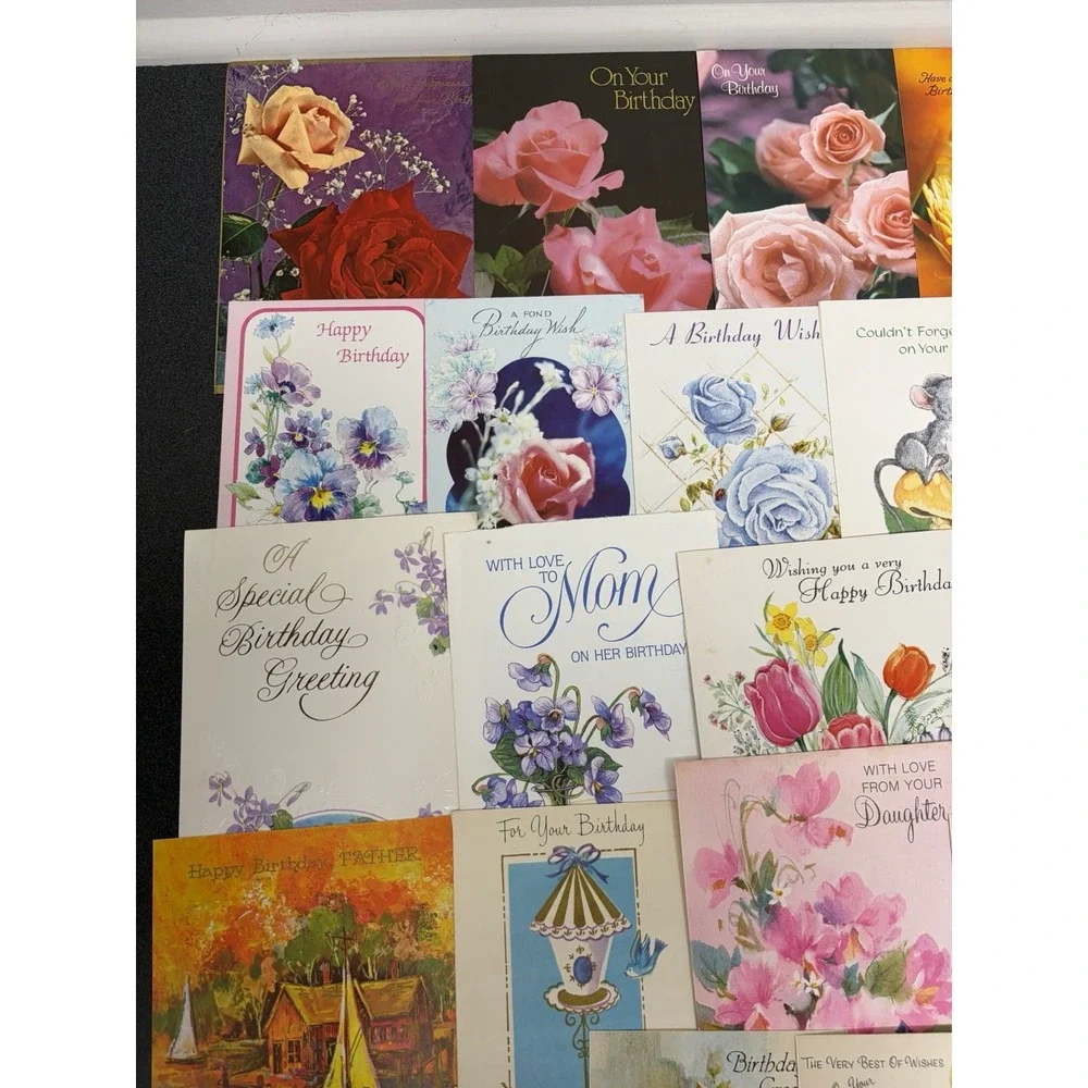 Vintage Birthday Cards Some Fronts ONLY Scrapbooking Crafts Decoupage Lot of 50+